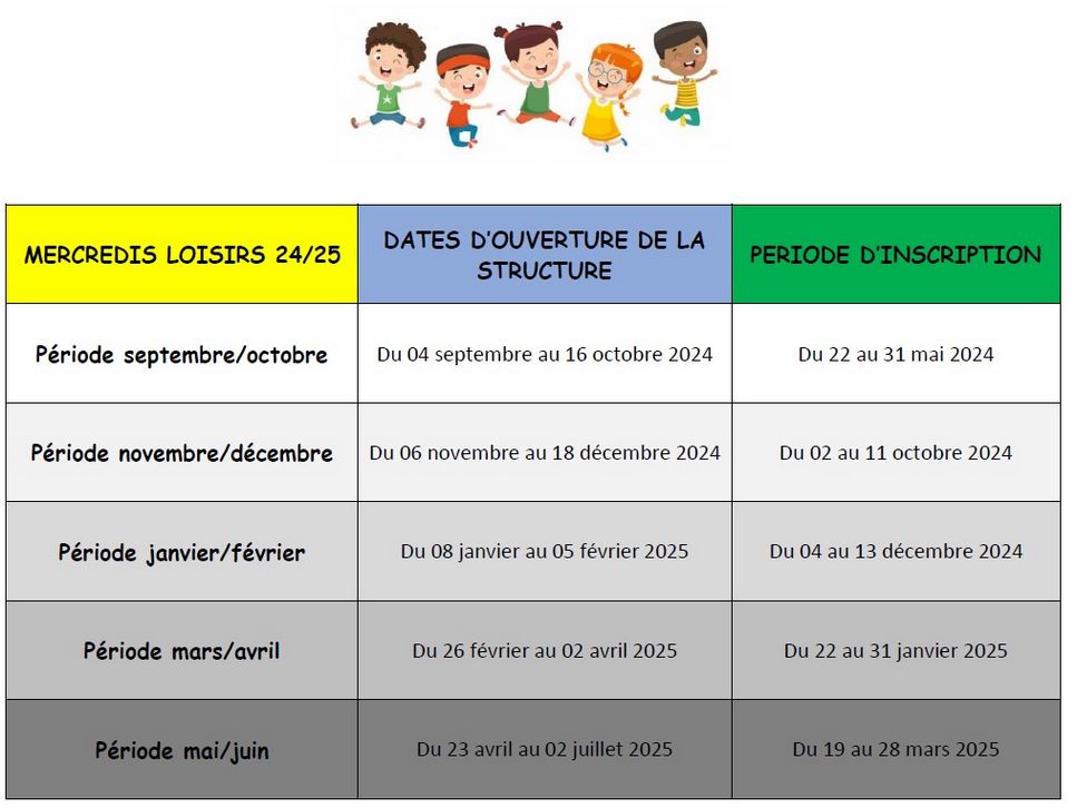 Accueil Mercredis récréatifs 2024 2025